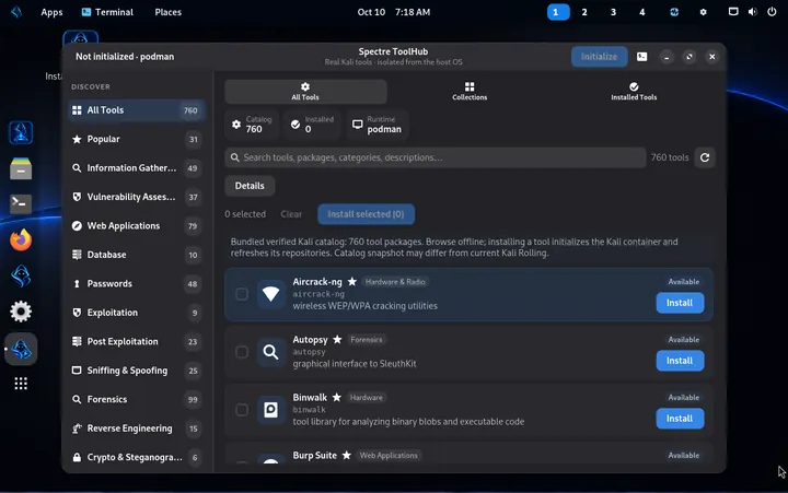 ToolHub showing 760 catalog tools in dark mode